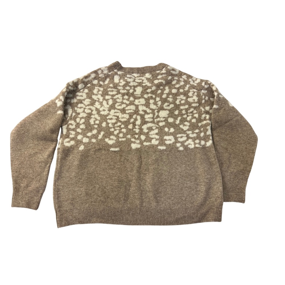 Joules Niamh Leopard Print Wool Blend Crew Neck Sweater Brown Womens Size 12 - Picture 7 of 10